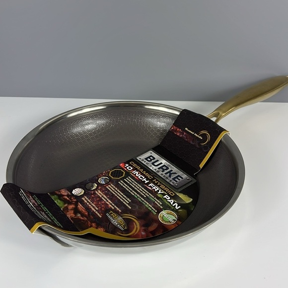 David Burke Ceramic Hybrid 8" 10" Heavy Stainless Steel Skillet Frying Pans NEW - Picture 8 of 12
